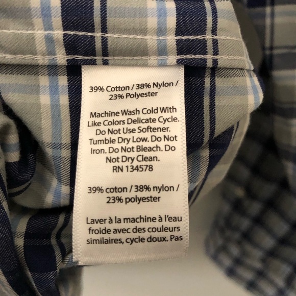 New Vineyard Vines Blue White Plaid Button Down Shirt XXL - Picture 8 of 10